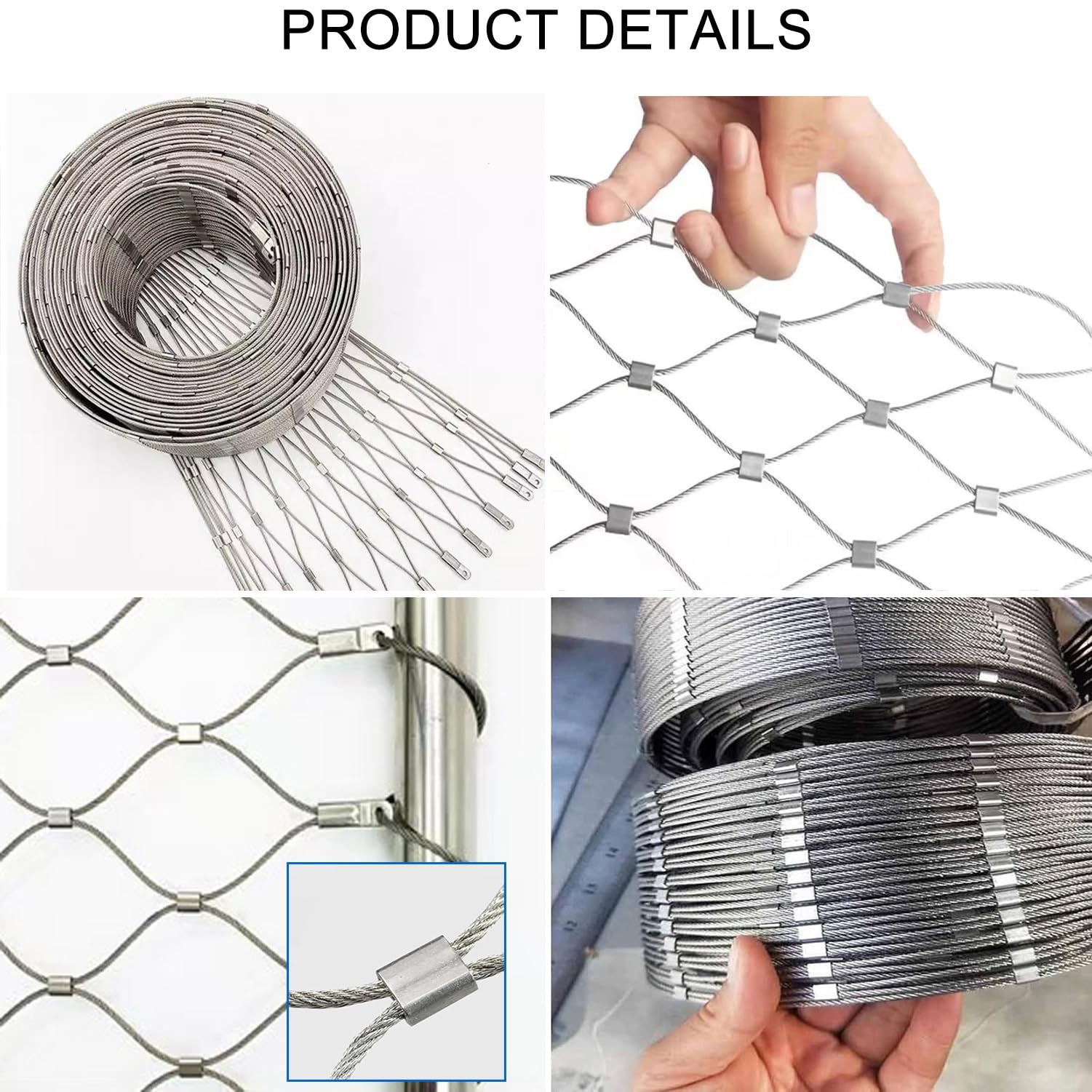Filet de sécurité en acier inoxydable pour jardin et ferme – Clôture de sécurité en métal pour la protection et la sécurité en extérieur – Idéal pour les animaux, les plantes et la sécurité des biens