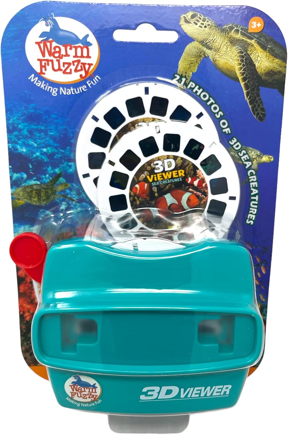 WARM FUZZY Toys 3D Viewfinder (Sea Life) - Viewfinder for Kids & Adults, Classic Toys, Slide Viewer, 3D Reel Viewer, Retro, Vintage Toys with 3 Reels - Contains 21 High Definition 3D Images