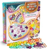 Glittery Garden Mosaic Craft Kit: DIY Unicorn Rainbow Glass Tile Coasters - Fun Kids Art Supplies, Girls Teens Birthday Gift Age 4+