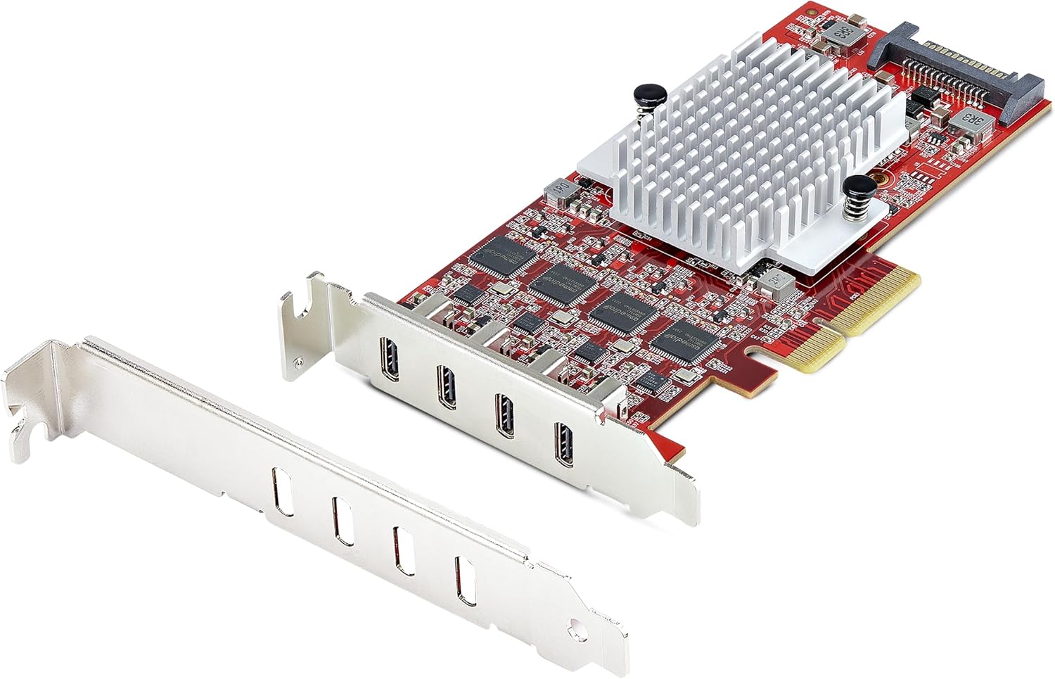 StarTech.com 4-Port USB-C 10Gbps PCIe Card, 4X Independent USB 3.2 Controllers, PCI Express 3.0, Low Profile, TAA