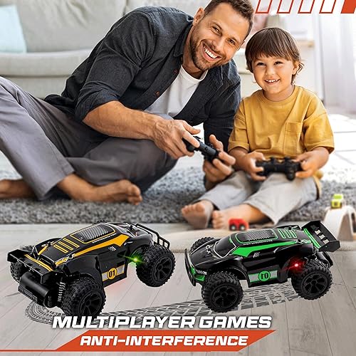 Miniatura 5 de Auto de control remoto Offroad para niños 120  Coche RC de alta velocidad para adolescentes, 12.4 mih rápido con luz LED, 2 baterías recargables de