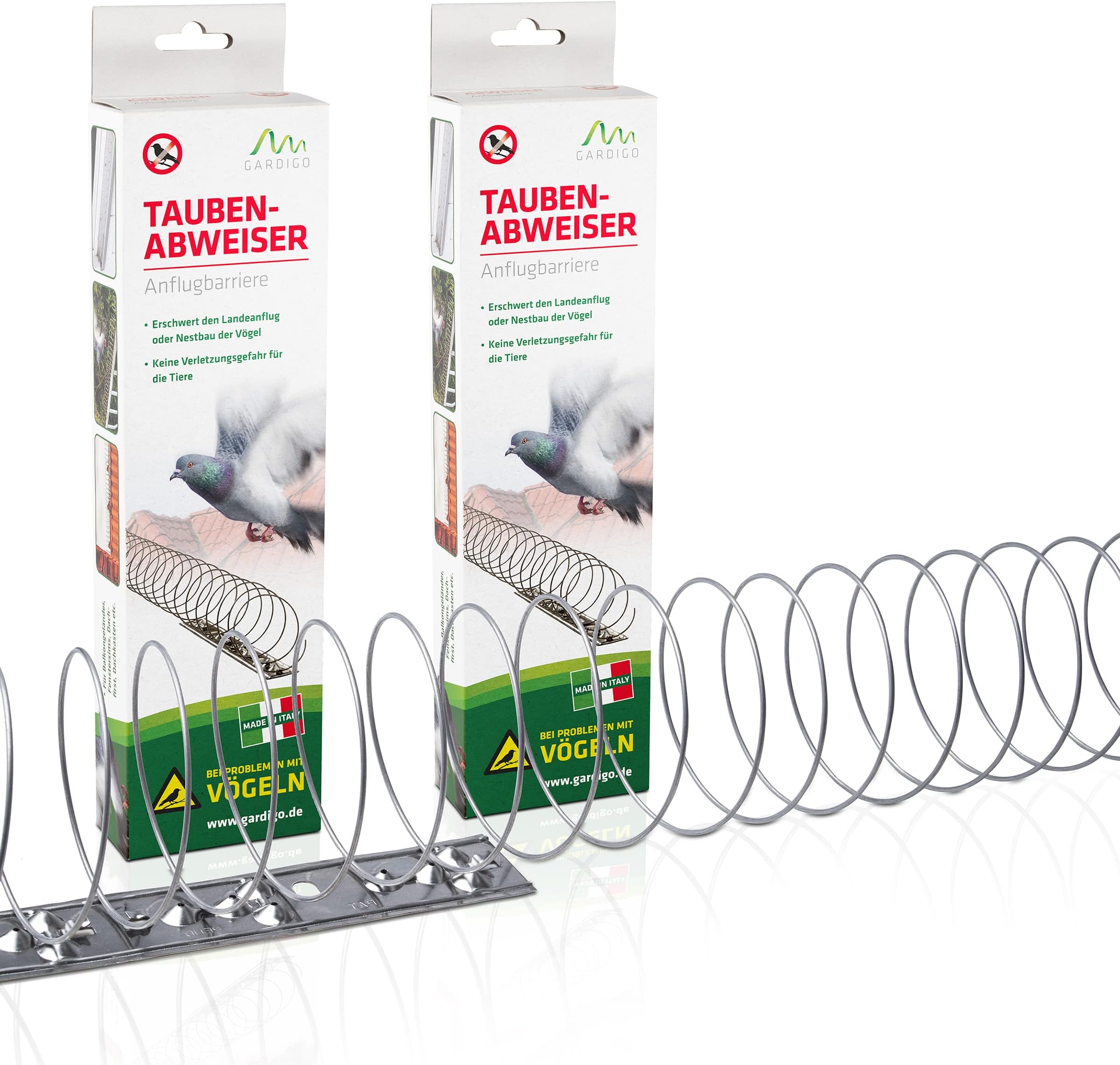 Pigeon Deterrent Spikes Spiral | Stainless Steel Bird Deterrent | 8 Spirals 4.1 ft each, Total Length 10 m (32.8 ft) | Made in Italy | Bird Protection for Balcony | Pigeon Repellent