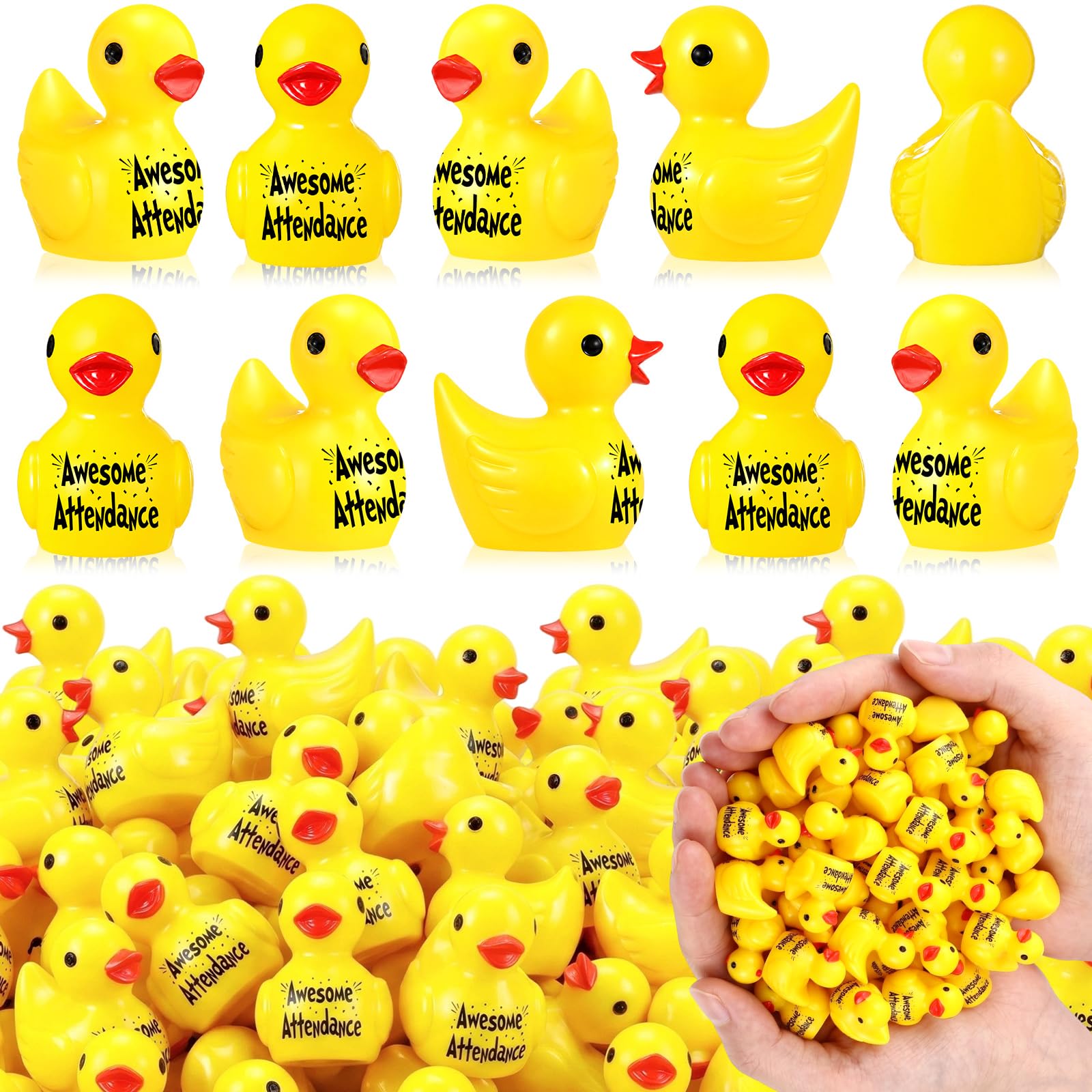 Skylety 200 Pcs Awesome Attendance Resin Duck, Perfect Attendance Awards