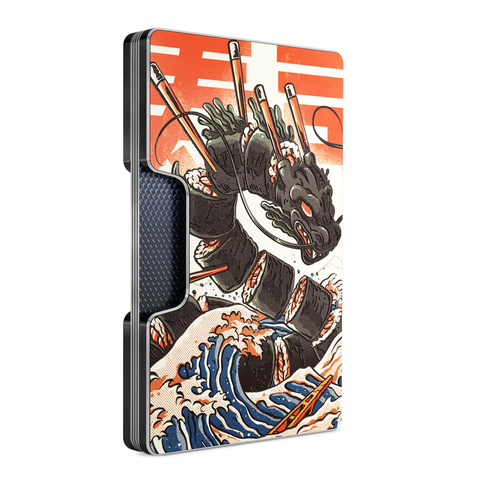 Freja Svendsen Printed Aluminum Wallet for Men - Slim Money Clip & Card Holder with Printed Finish. Enhanced RFID Blocking, Compact, Unique &