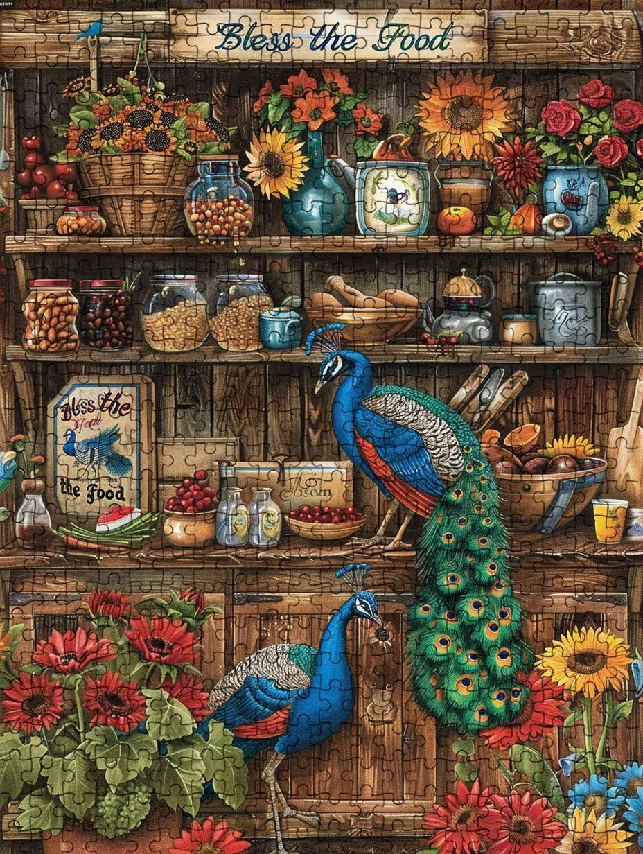 Puzzle 6000 Teile, Vase Pfauen Puzzle Erwachsene 6000, Klassische Puzzles, Puzzlespiele für Die Ganze Familie, Geschicklichkeitsspiel, Mit Schöner Verpackung, Dekoration Puzzles und Geschenke FNKL3522
