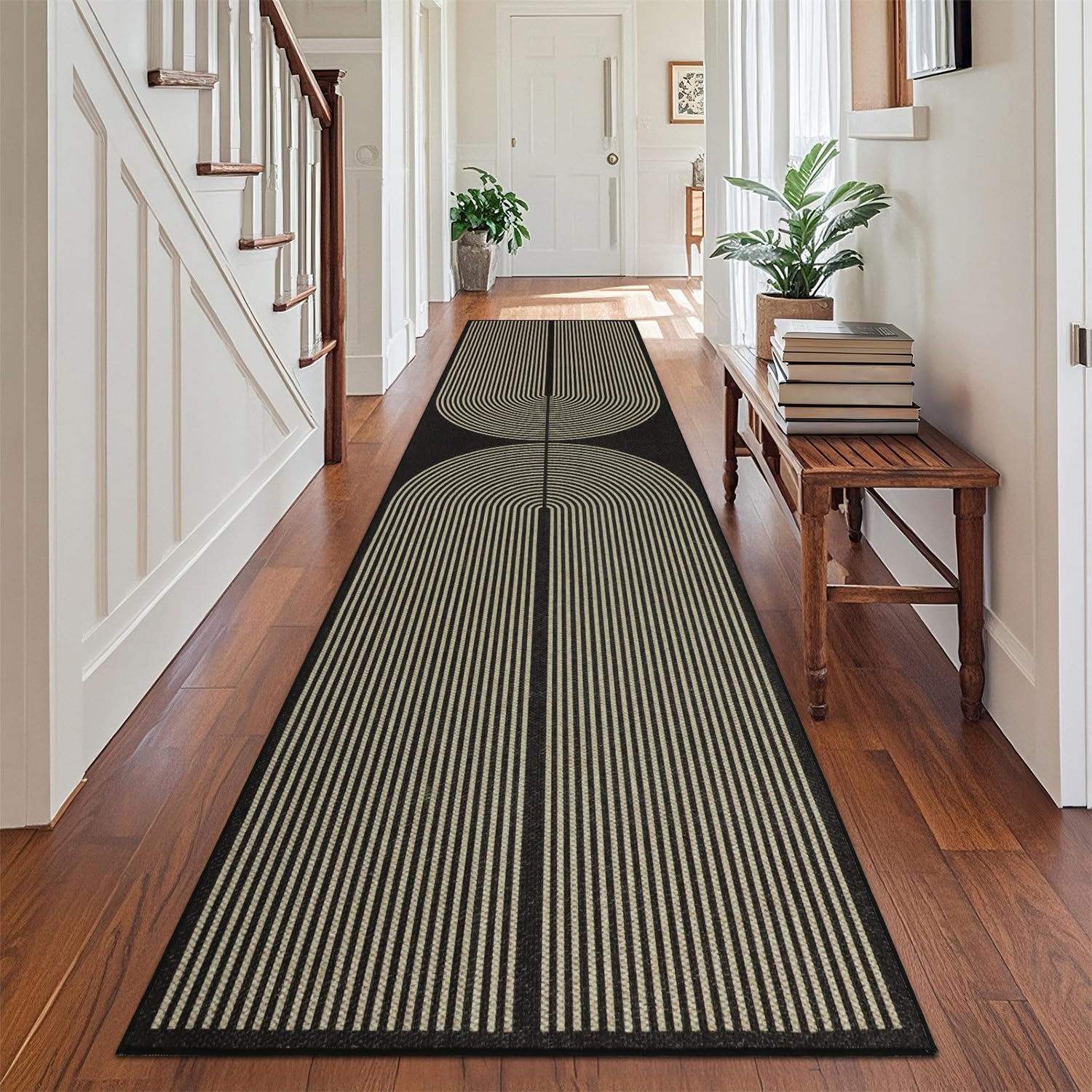 TUKDAK Boho Runner Rugs for Hallway Non Slip 80x300cm, Woven Runner Rugs for Kitchen, Braided Absorbent Long Floor Carpet, Washable Floor Mat for Entryway, Entrance, Bedroom, Hall — image 1