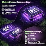 2026 11 Inch Android 16 Tablet Large Storage Tablet,256GB ROM 36GB RAM (1TB TF),2K IPS,(2000x1200) Widevine L1,T615 8-Core,8000mAh,8+13MP,5G/2.4G WiFi with Keyboard Case Stylus- Gray