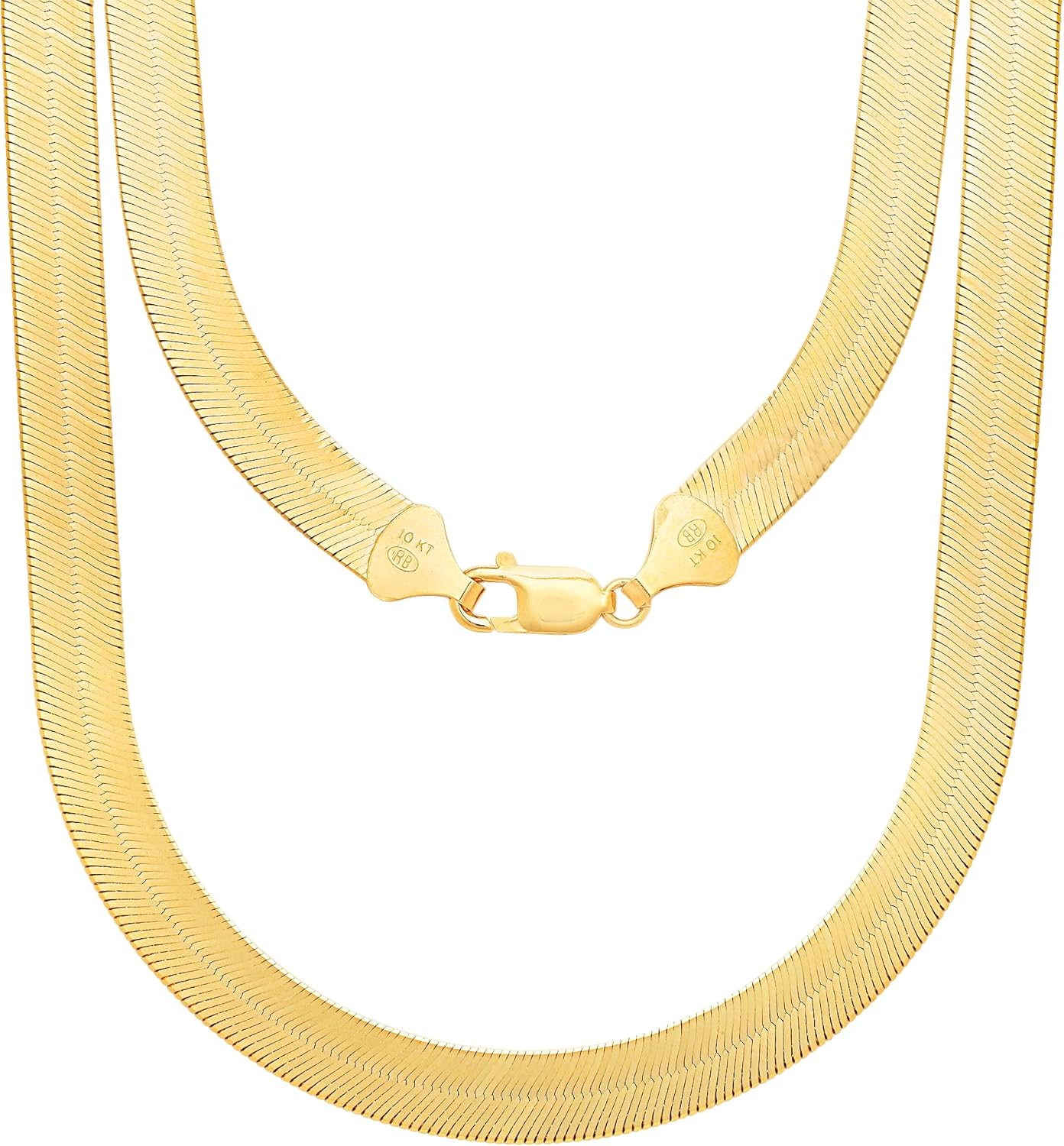 Floreo 10k Yellow Gold 12mm Silky Herringbone Chain Necklace