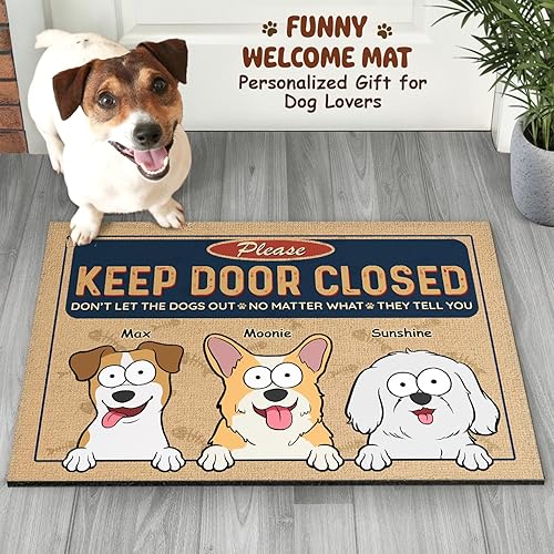Miniatura 2 de Pawfect House Tapetes divertidos personalizados para puerta al aire libre, tapetes interiores para entrada de puerta delantera, tapete de bienvenida