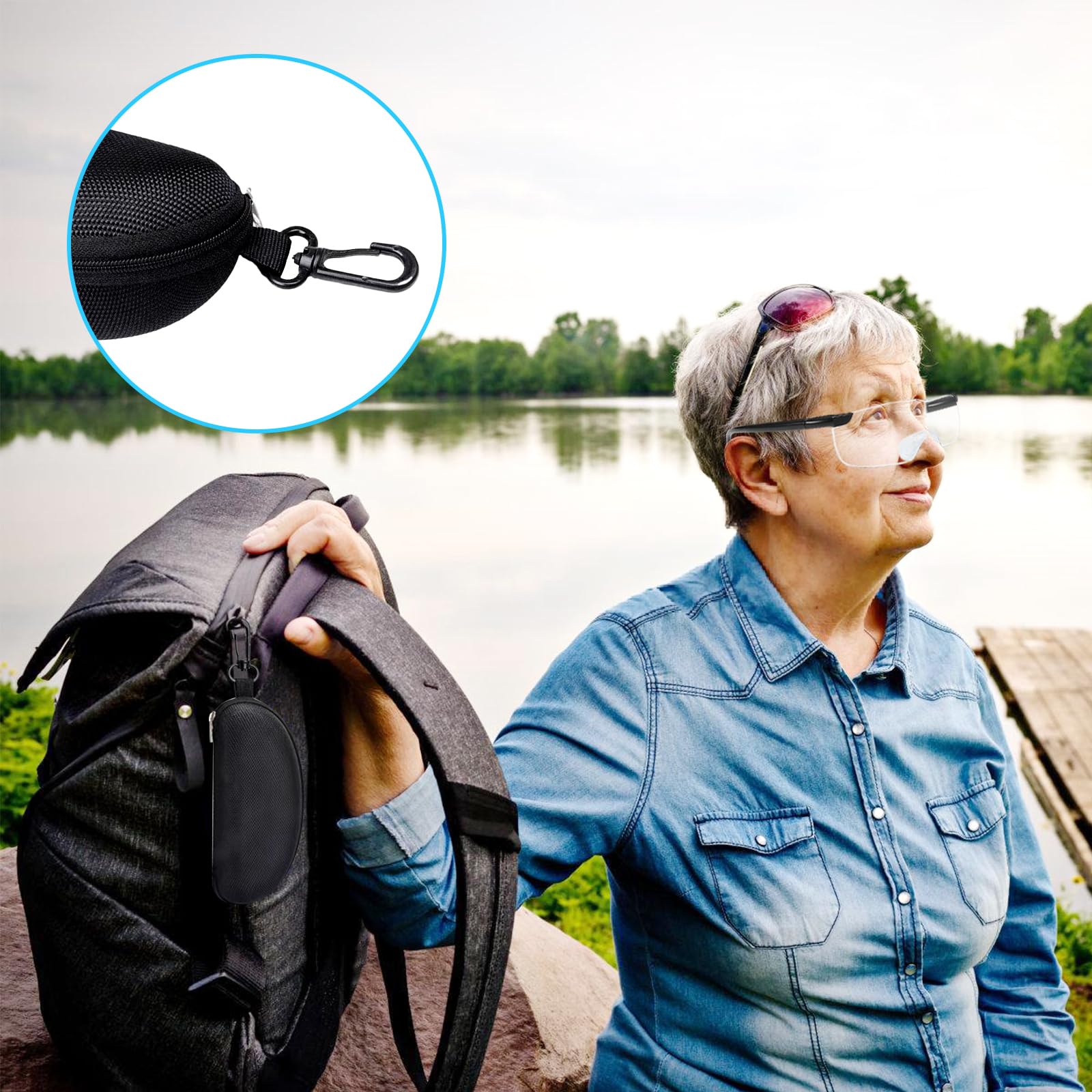 Lot 2 Loupes De Lecture Mains Libres 300% – Lunettes Grossissantes Anti Lumière Bleue Avec Étui, Pour Travail De Précision Et Lecture