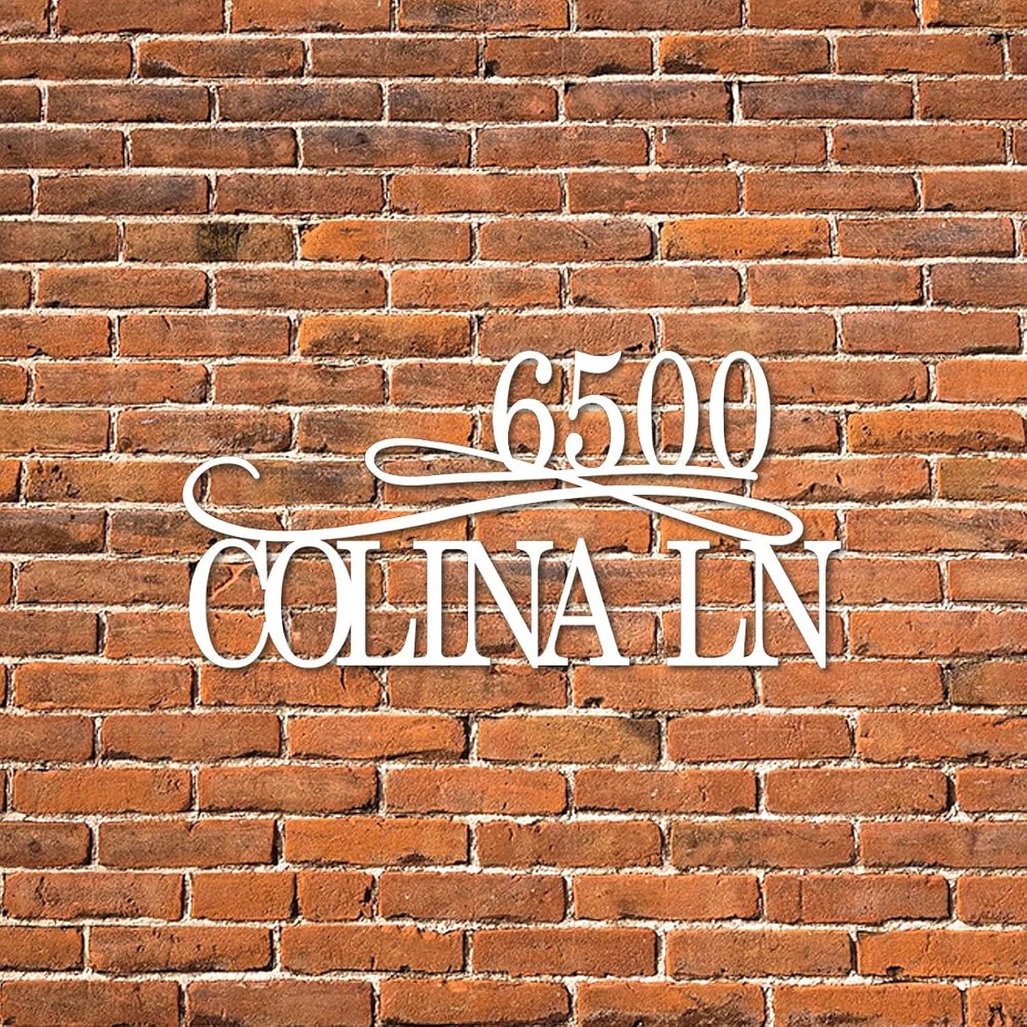 Address Plaque Personalized Address Sign Metal Name Sign House Number Street Name Wall Mounted Sign Outside Decorations Metal Modern for House, Street, Door 3D Rust-Free Housewarming Gift 24inch White