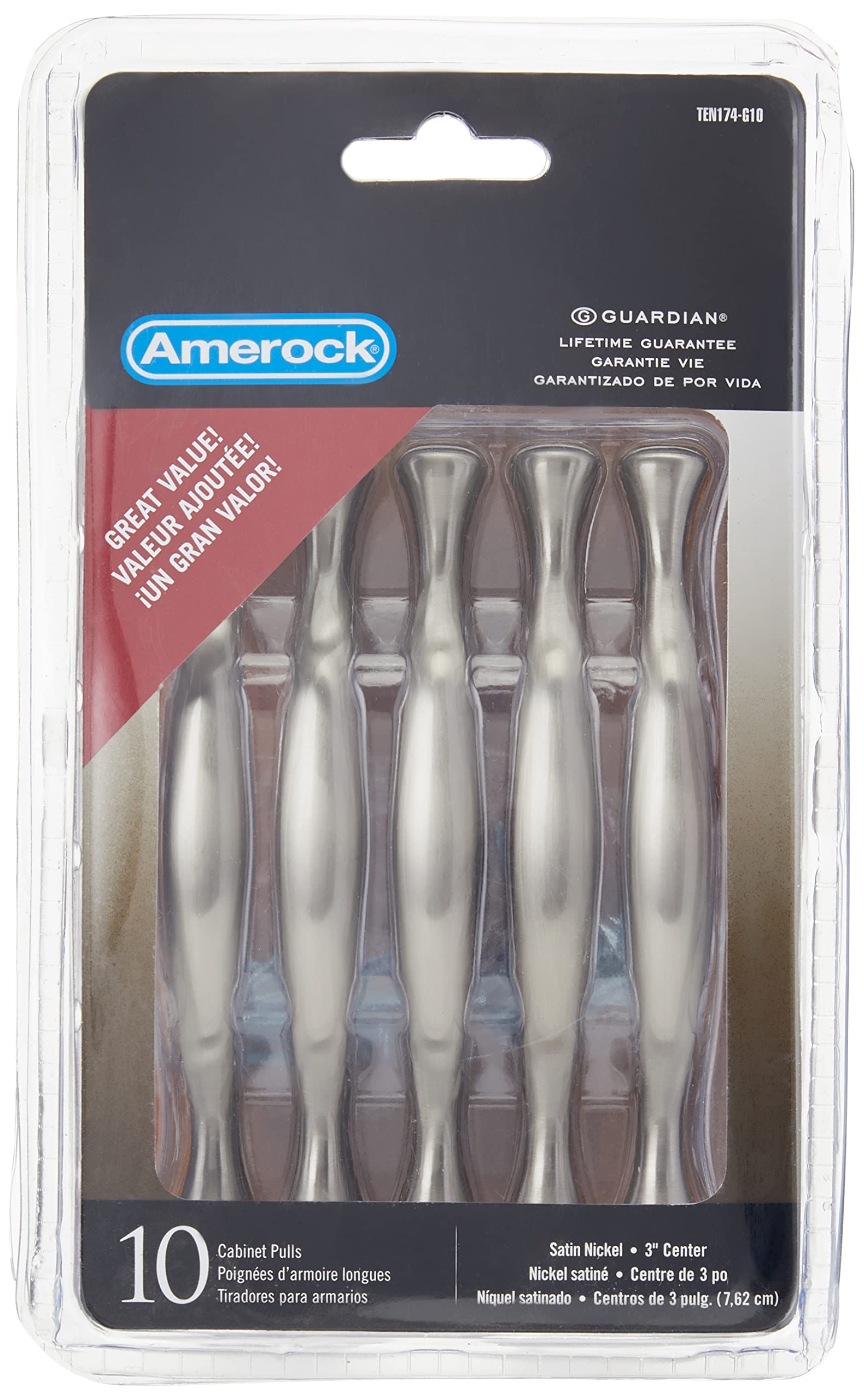 Amerock Cabinet Pulls BP174-G10 – Satin Nickel Handles For Drawers And Cabinets