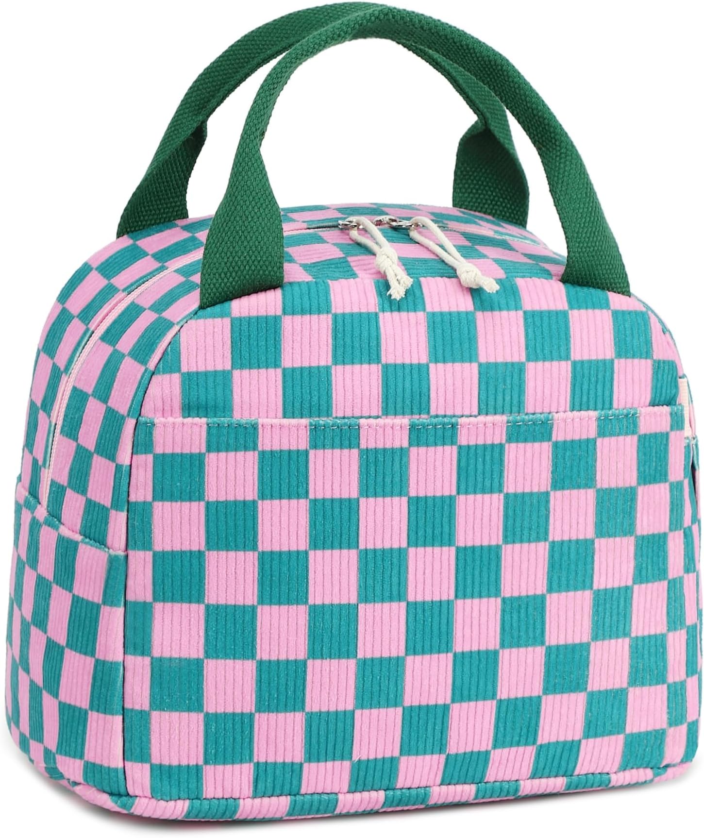 LEDAOU Lunch Box for Women Insulated Lunch Bag Corduroy Lunch Tote Bags Leakproof Cooler Lunch Case for Travel Work Picnic