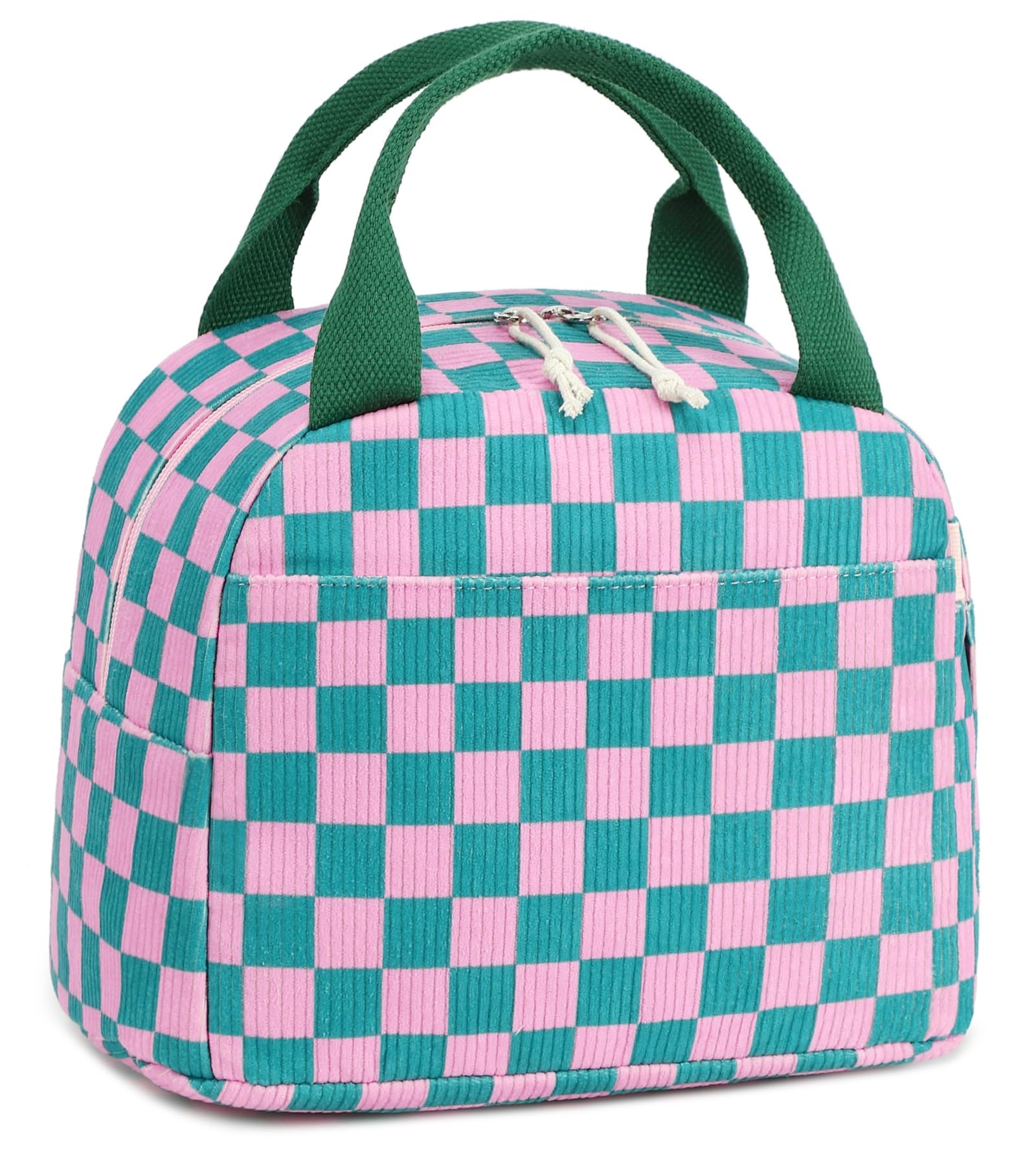 LEDAOU Lunch Box for Women Insulated Lunch Bag Corduroy Lunch Tote Bags Leakproof Cooler Lunch Case for Travel Work Picnic