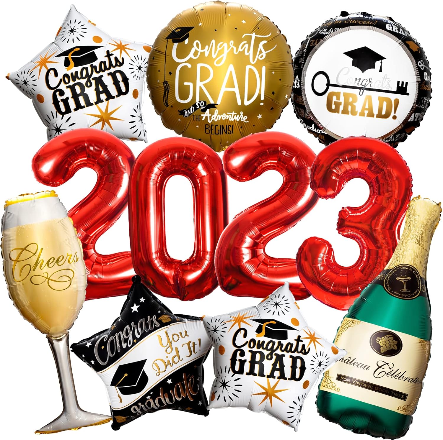 Graduation Decorations 2023, 10 Pcs Foil Balloon Graduation
