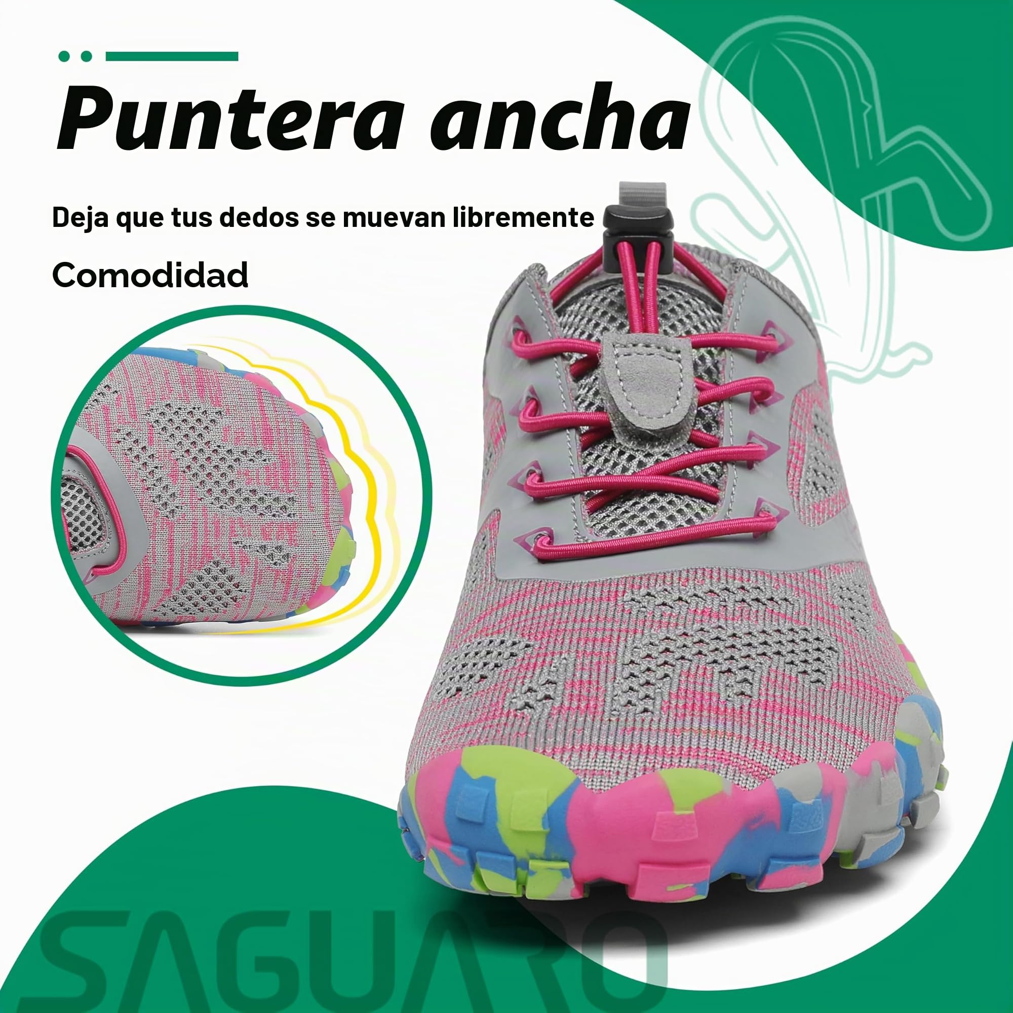 SAGUARO Versátil Minimalistas Zapatillas Ligeras Flexibles para Exterior Interior - Gym Asfalto Playa Montaña, Unisex-Adulto