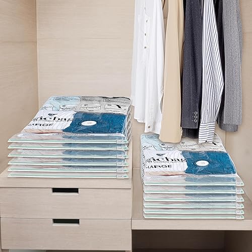 Miniatura 3 de Smart Design MagicBag - Bolsas planas de almacenamiento al vacío resistentes, tamaño grande, 3 bolsas, bolsas de almacenamiento al vacío ahorradoras