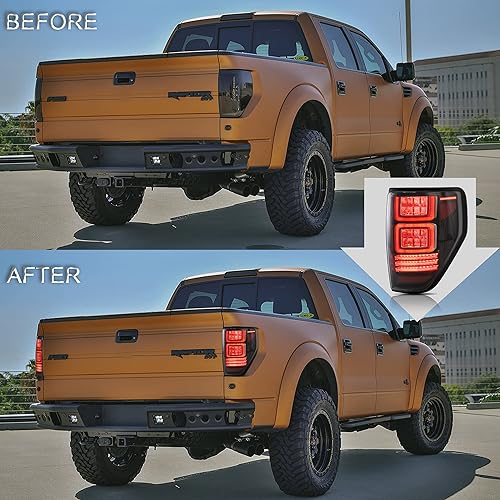 Miniatura 4 de VLAND Conjunto de luces traseras para Ford F-150 2009-2014, montaje de lámpara trasera con señal de giro, luces de reversa, enchufar y usar,