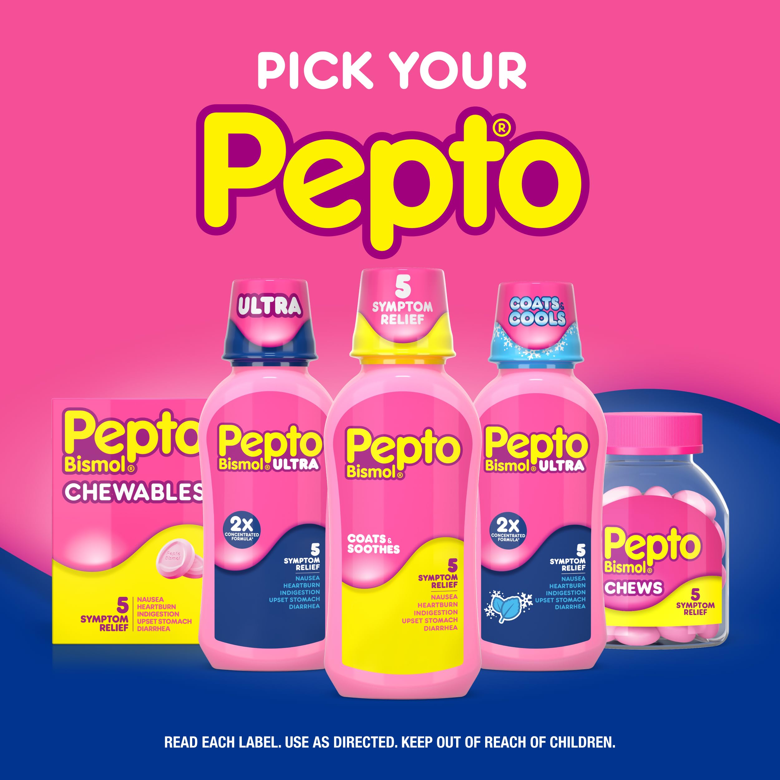 Pepto Bismol Liquid Ultra for Nausea, Heartburn, Indigestion, Upset Stomach, and Diarrhea - 5 Symptom Fast Relief, Cherry Flavor, 2x16 oz — Amazon image 6