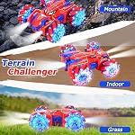 Spider Remote Control Cars for Kids, BoysToys RC Stunt Cars 360°Rotating 4WD Double Sided 2.4Ghz Remote Car with Cool Lights Rechargeable Gifts for Boy Age 3 4 5 6 7 8 9