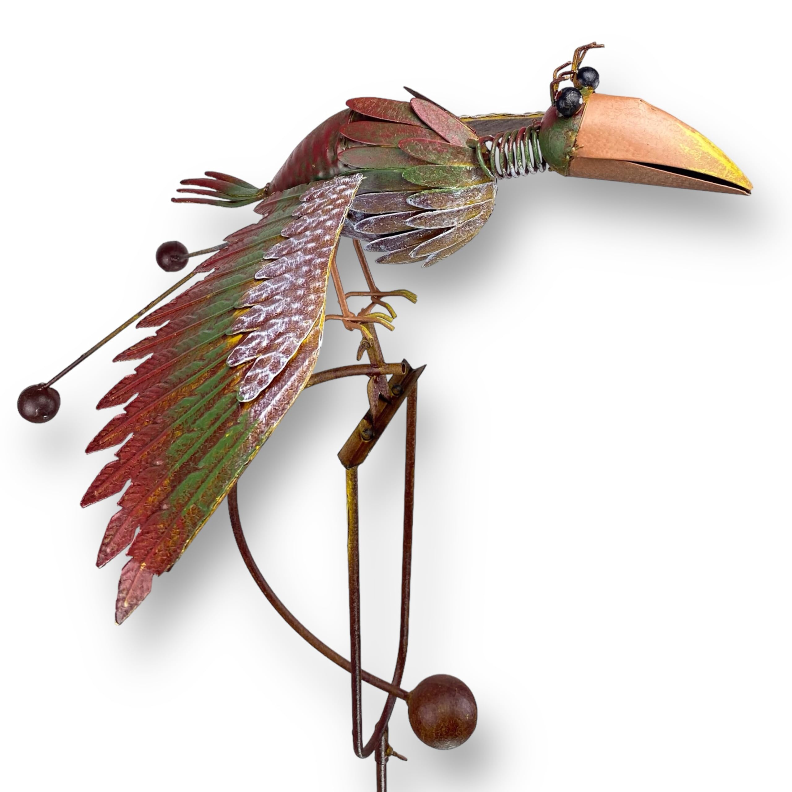 Crispe Home & Garden | Windspiel großer Vogel 138 cm | Deko Gartenstecker | Gartendekoration Metall | Gartendeko Vogel | Hochwertig und langlebig