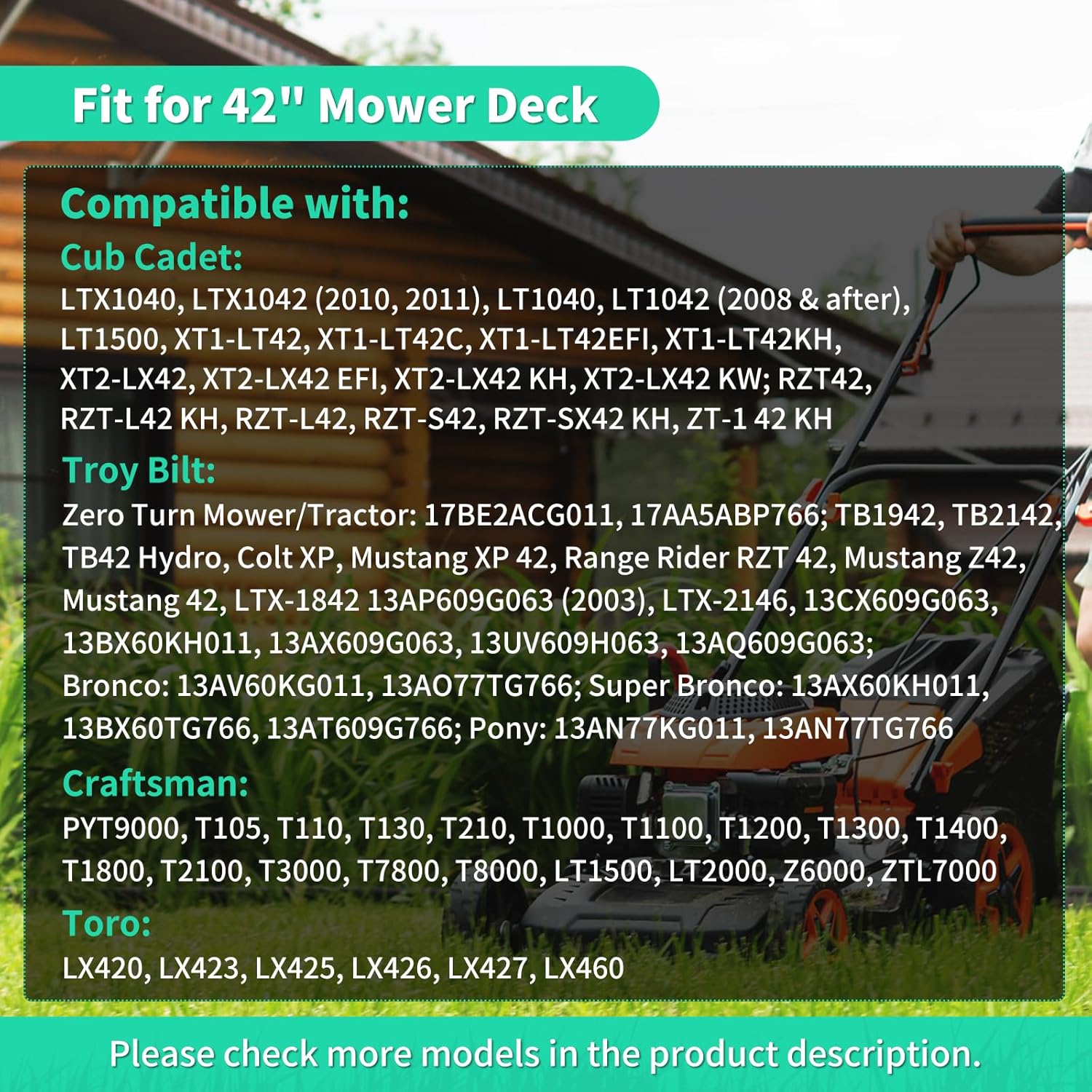942-0616A Mulching Blades for 42" Deck, 742-0616A Blades Compatible with Craftsman Troy-Bilt MTD Riding Lawn Mower, Replaces 942-04308 742-04308 942-0616 942-0616-X 942-04126-X, 4 Pack