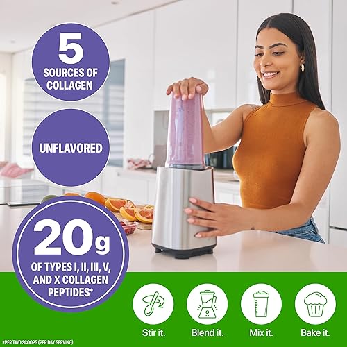 Miniatura 3 de Orgain Polvo de colágeno múltiple hidrolizado para mujeres y hombres, 0.71 onzas de colágeno, apoya la salud del cabello, la piel, las uñas y las