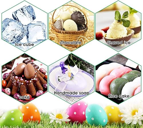 Miniatura 3 de Paquete de 2 moldes de silicona para huevos de Pascua, 8 cavidades para decoración de pasteles, molde para hornear en forma de huevo para hacer