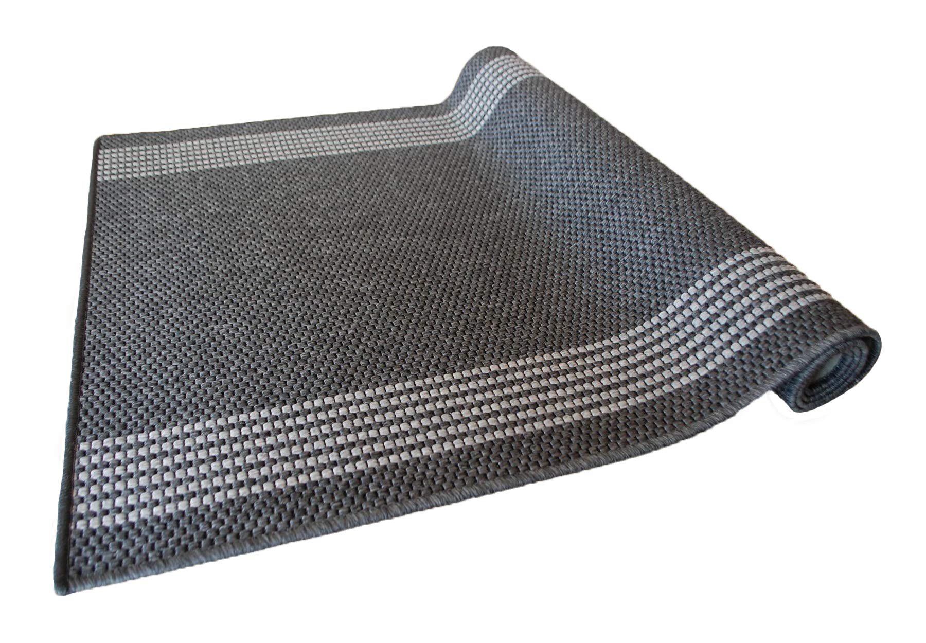 Teppich Läufer Natura 3427 anthrazit dunkel grau Meterware 67, 80 cm Breite (80 cm, 300 cm)