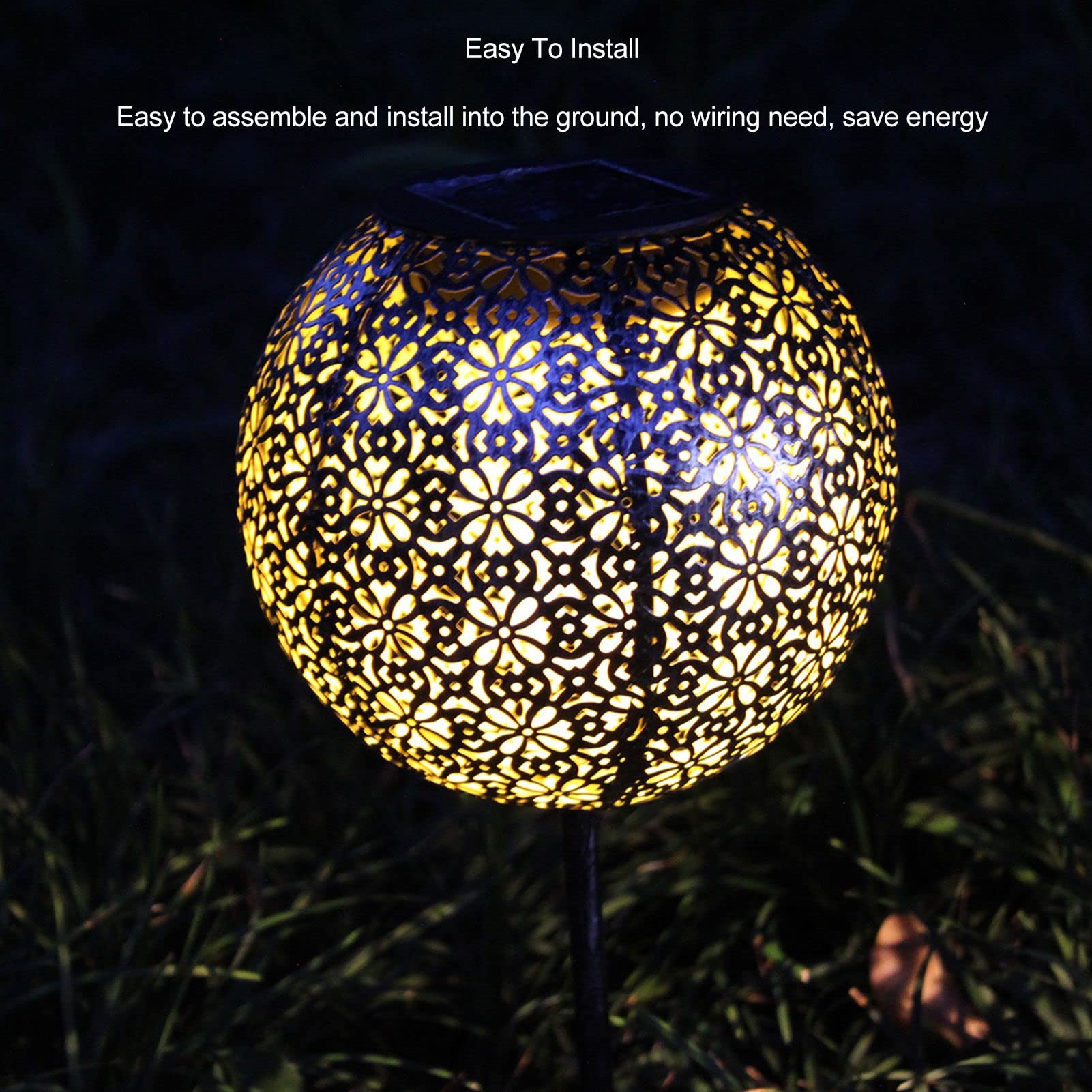 XHTLLO LED Solar Decorative Garden Light Hollow Fluxioner Design Bywayway Landslide Light