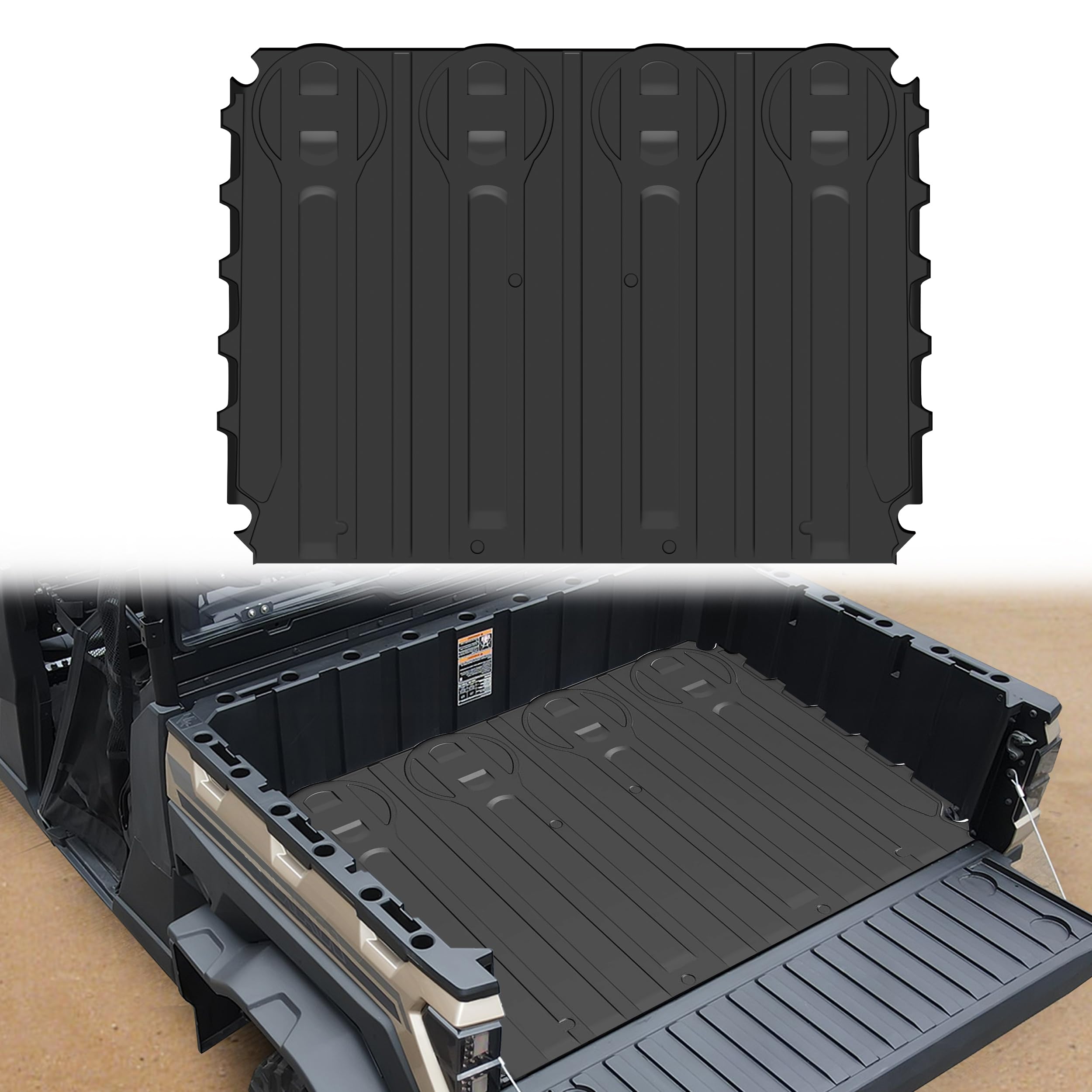 UTV TPE Bed Mat Liner Compatible with 2024 2025 Polaris Ranger XD 1500 Accessories Rubber Cargo Bed Mat Slush Liner All Weather Protection Replacement for 2889106