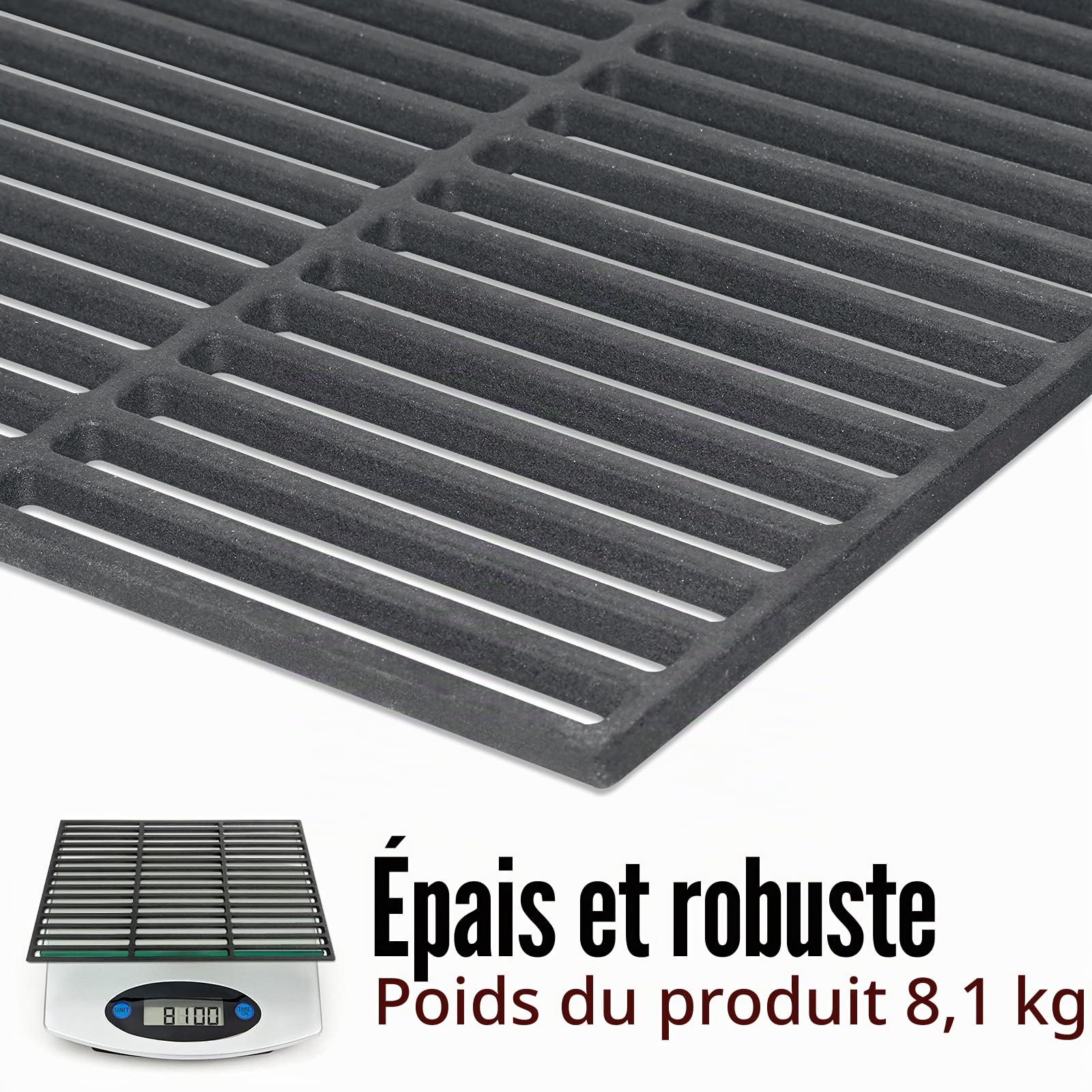 UISEBRT Grille de Coussin Universelle Gril Barbecue Émaillée 60 x 40 cm pour Barbecue, Barbecue à Gaz et Bien Plus Encore