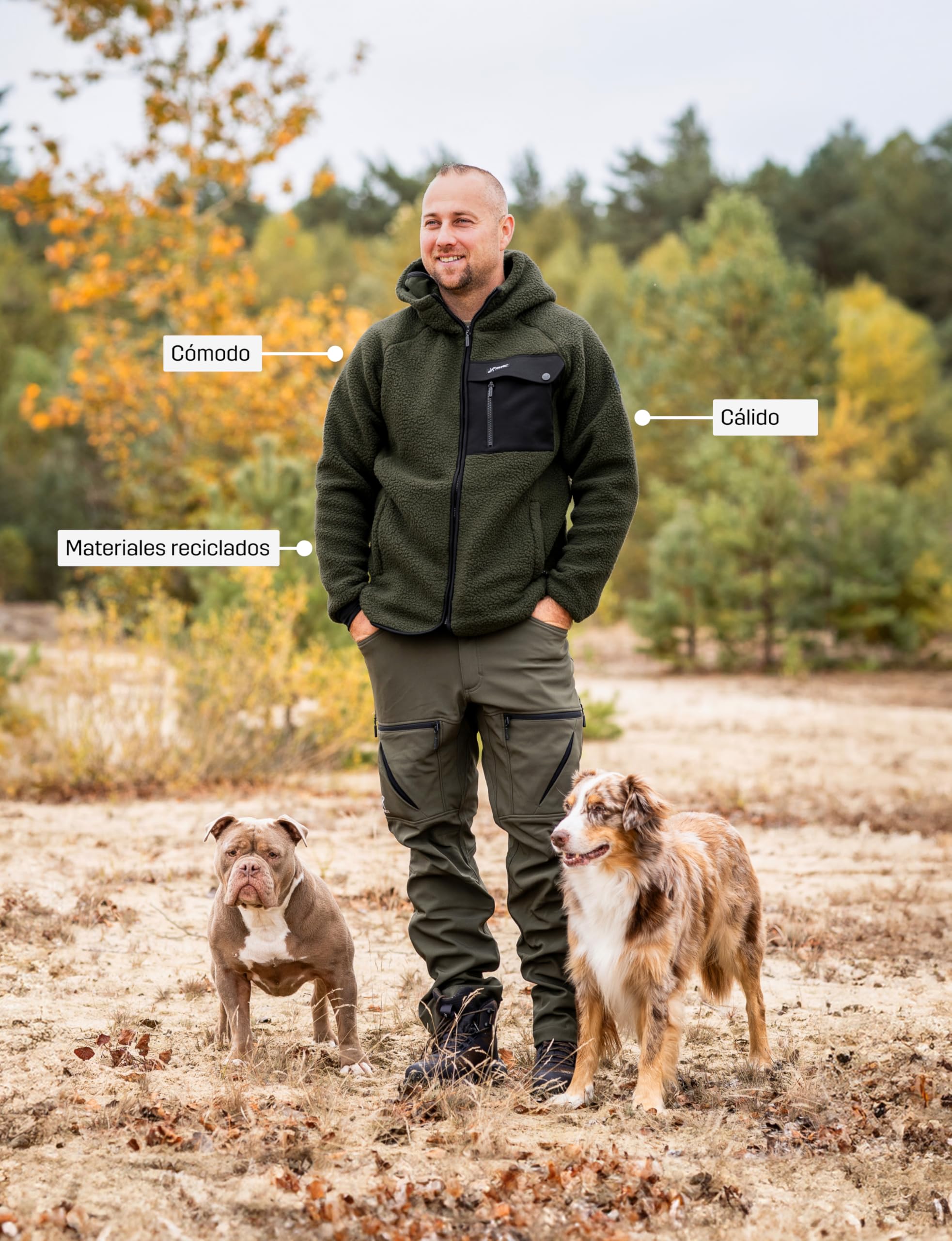 RevolutionRace Sherpa Hoodie para Hombre, Chaqueta Polar Cálida y Duradera