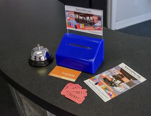 Miniatura 2 de Donación resistente de acrílicourna con cerradura y soporte para letreros