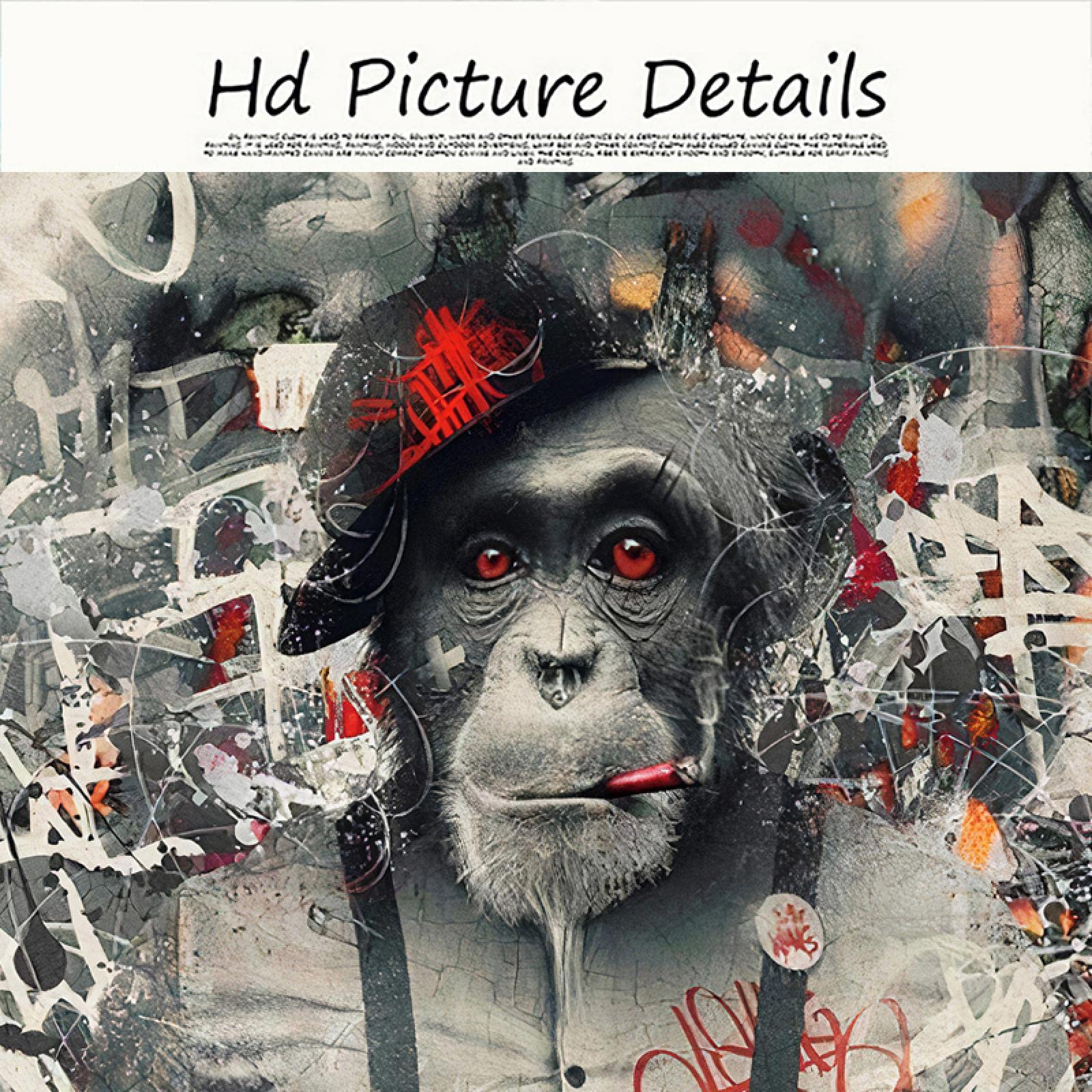 Scimmia Che Fuma Sigaro Wall Art Poster Scimmia Stampa Sigaro Stampa  Scimmia Che Fuma - Italia, image size:1600x1600