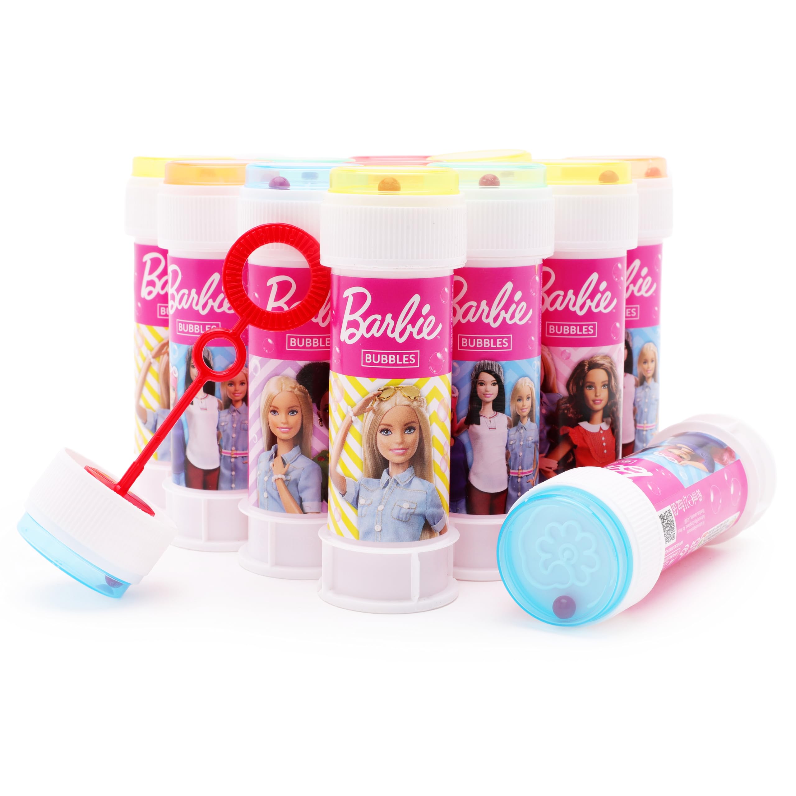 Toyland® Bubble Tubs 12 Pack con varitas, solución de 60 ml y Tapa de Laberinto novedosa - Juguetes de Bolsillo y para Fiestas