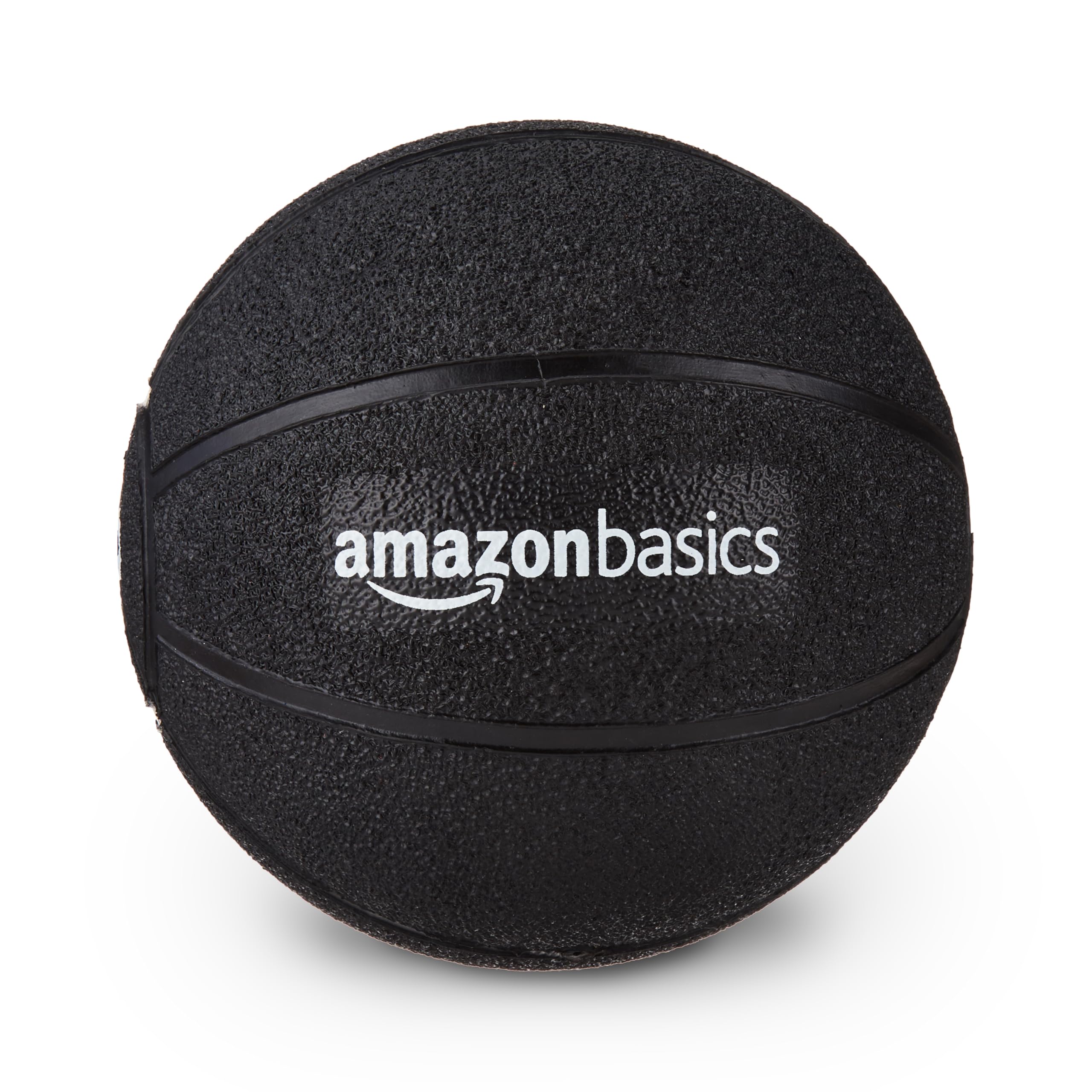 Amazon Basics Rubber Medicine Ball | 3 Kg | for Strength Training, Core Workouts, Endurance Training | Non-Slip Surface | Black