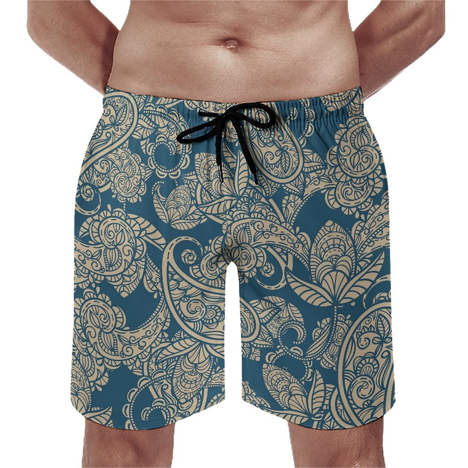 Amazon.co.jp: サーフパンツ 水着 ペイズリー柄 メンズ ショートパンツ