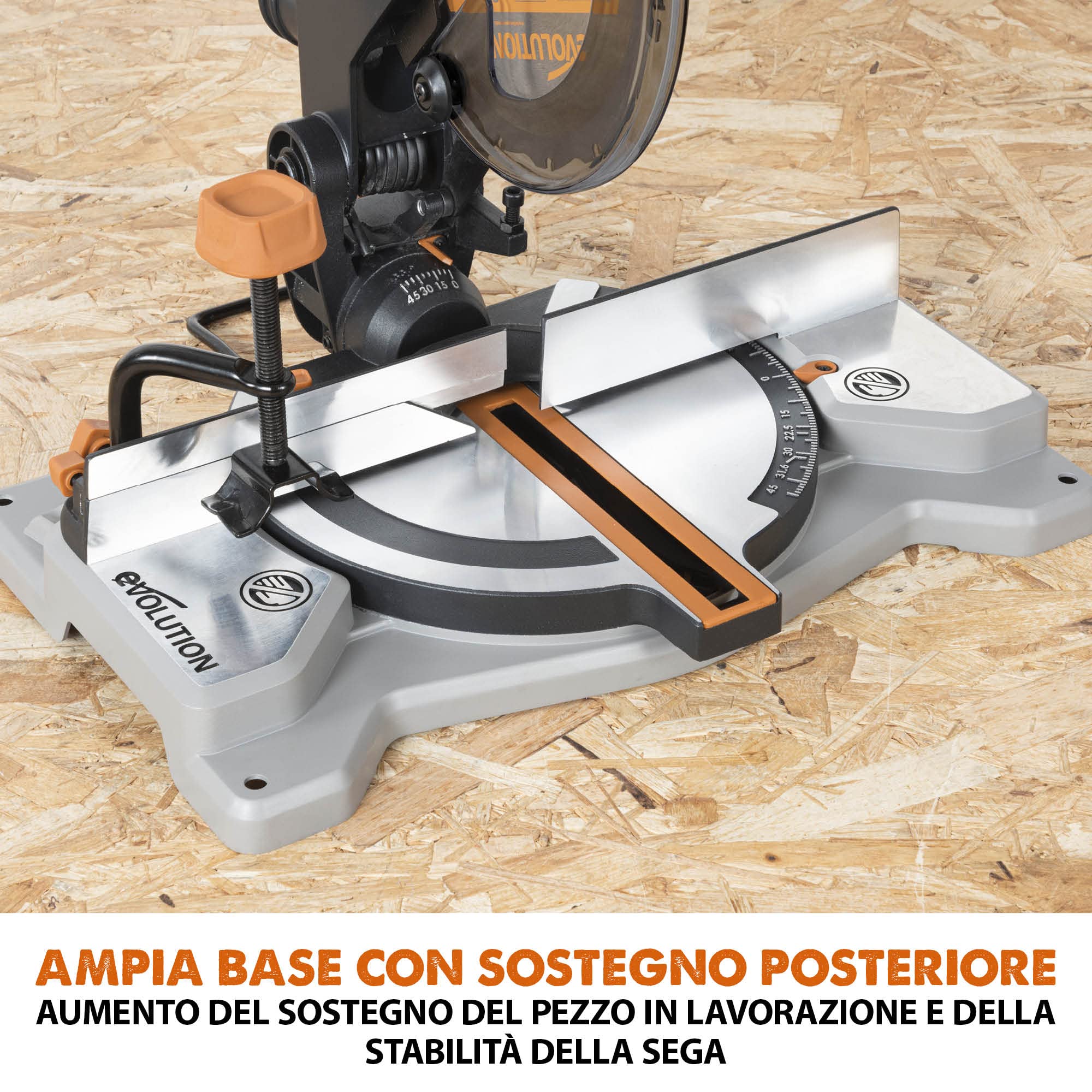 Evolution Troncatrice composta a batteria R185CMS-Li da 185 mm 18 V Li-Ion EXT Inc Lama multimateriale