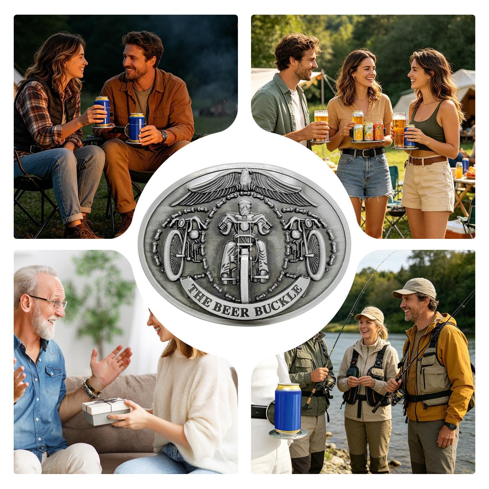 Hebilla Del Cinturón Porta Cervezas Para | Clip Metálico De Manos Libres - Hebilla Cinturón Portacerveza - Para Actividades Al Aire Libre, Camping, Picnic,Reuniones, Bebidas Y