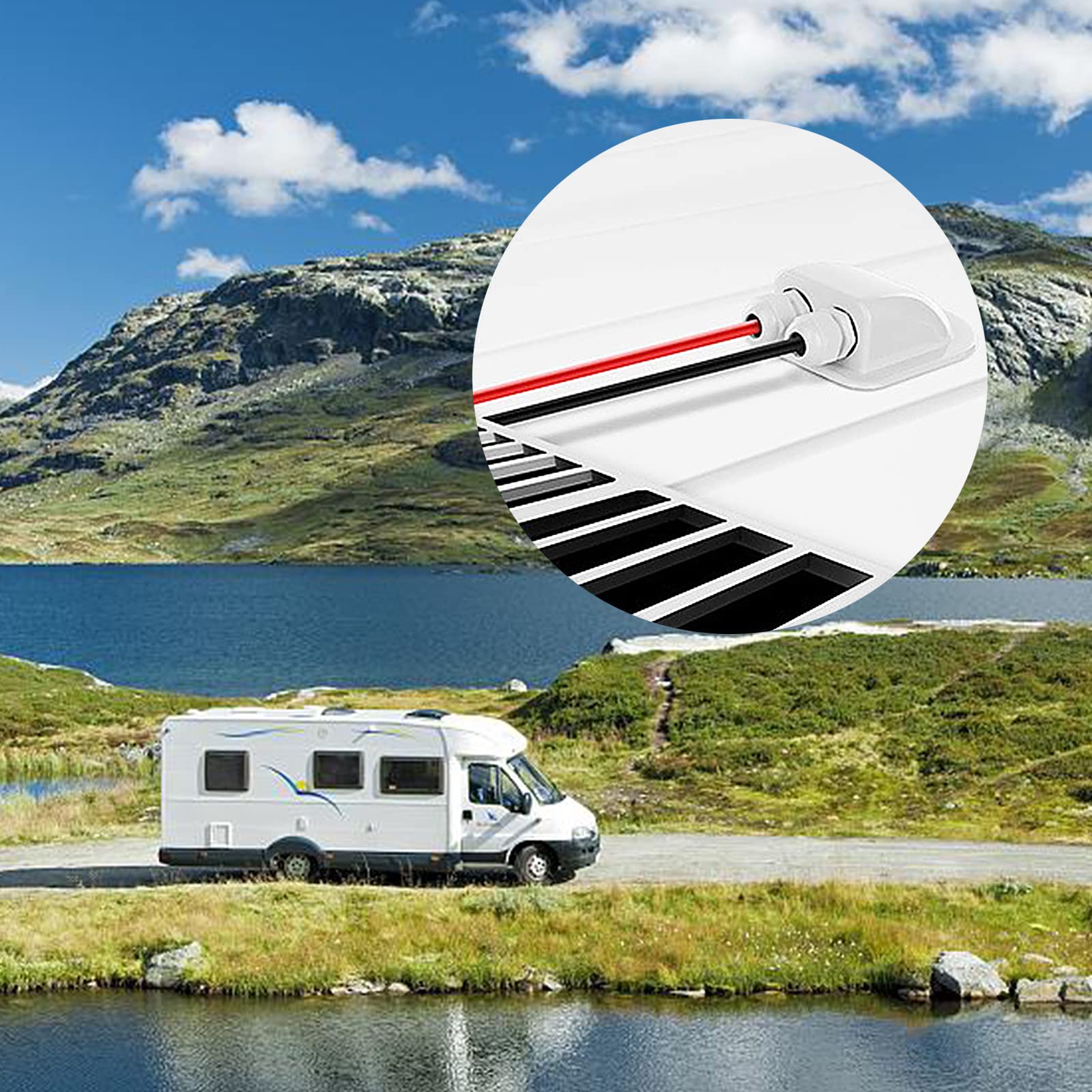 Doppia Passacavo Tetto Camper IP68 Impermeabile Ghiandola Ingresso Cavo Solare 3-12mm Bianco