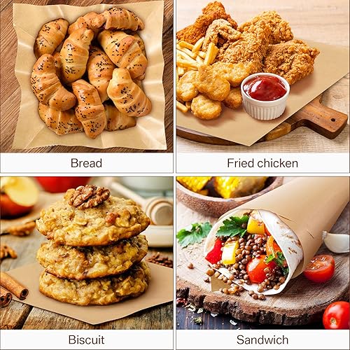 Miniatura 6 de 1000 hojas de papel encerado para alimentos de 12 x 12 pulgadas, hoja de papel encerado seco a cuadros para forro de papel sándwich, revestimientos