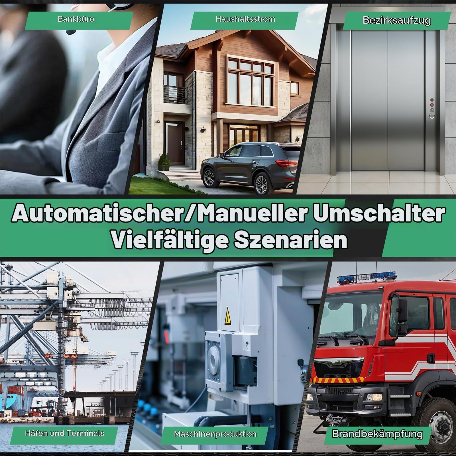Automatischer und Manueller Übertragungsschalter 63A 220V mit digitaler Anzeige, Wert Einstellbar, Doppelter ATS-Speiseschalter für Notgeräte, Installationsanleitung DIN