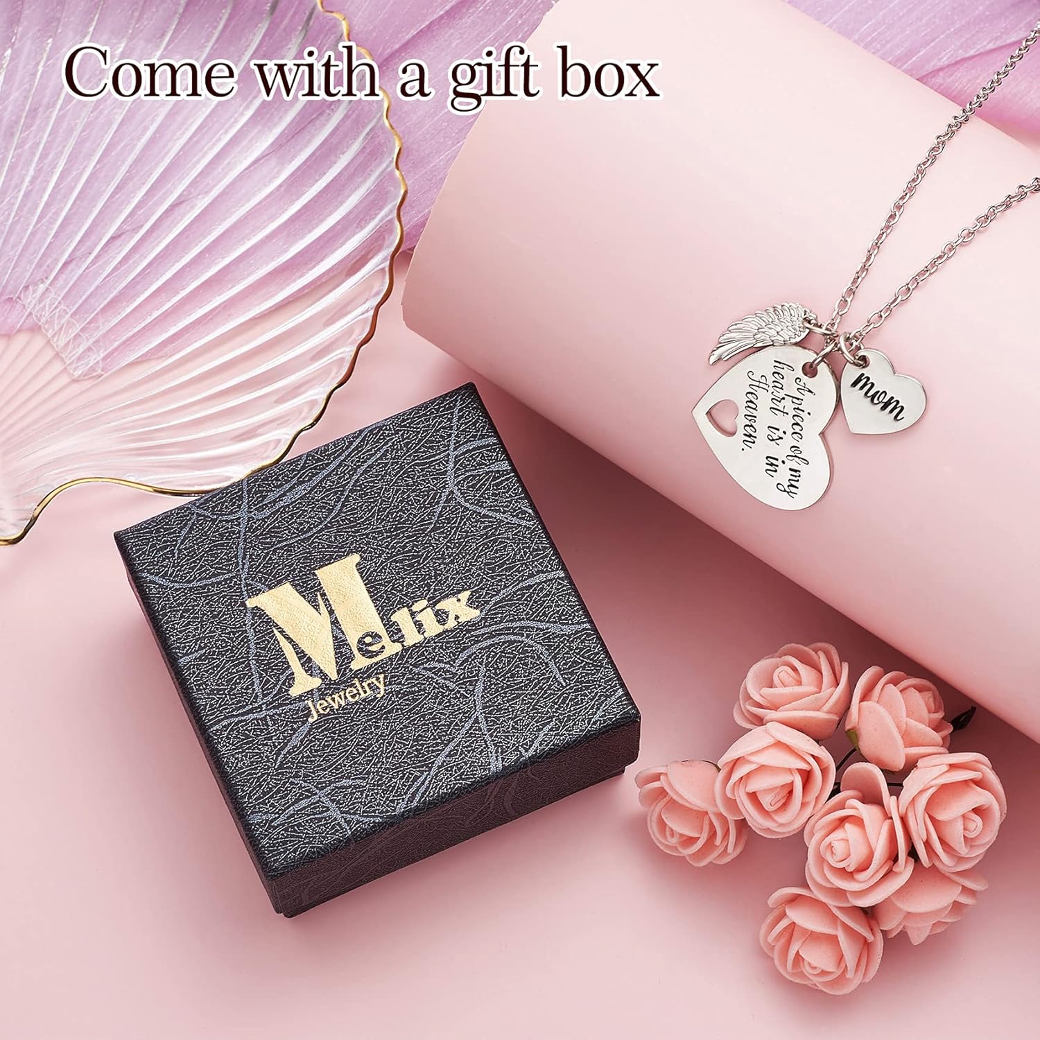 Memorial Necklace A Piece of My Heart is in Heaven Memorial Dad Mom Necklace Loss of Father Gift - Image 6