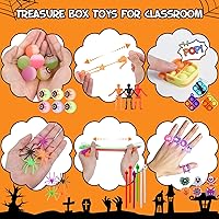 Vista 4 de Recuerdos de fiesta de Halloween para niños, 206 golosinas de Halloween sin dulces, juguetes surtidos de trucos o tratos, premios de aula, regalos