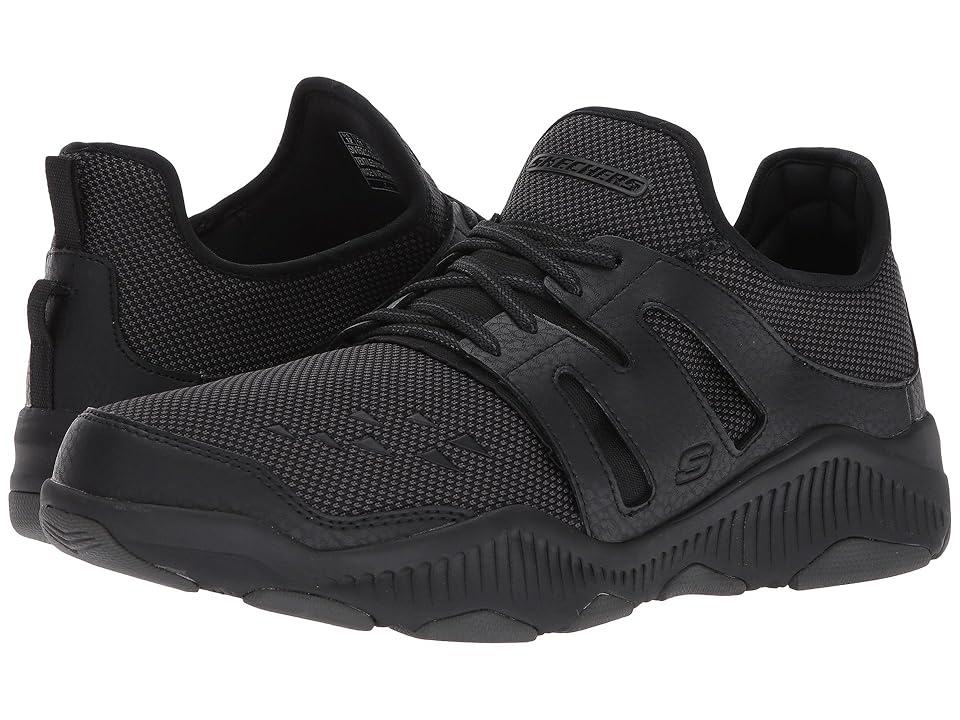 

SKECHERS Relaxed Fit(r): Ridge (Black Leather/Knitted Mesh) Men's Shoes
