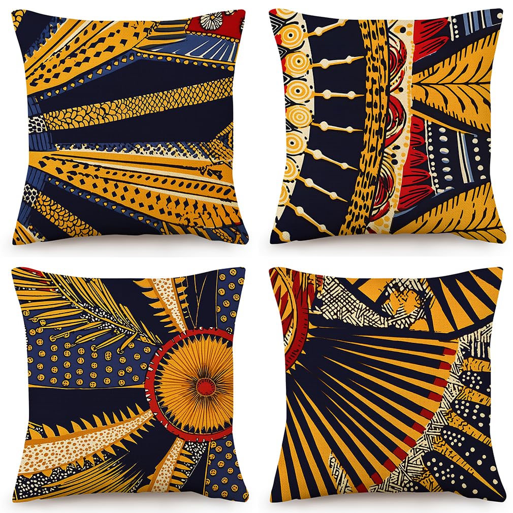 Housse coussin 60x60 géométrie de bande pour rénover un canapé usé facilement