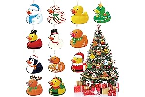 48 Pcs Christmas Wooden Duck Ornaments Holiday Xmas Hanging Ornaments