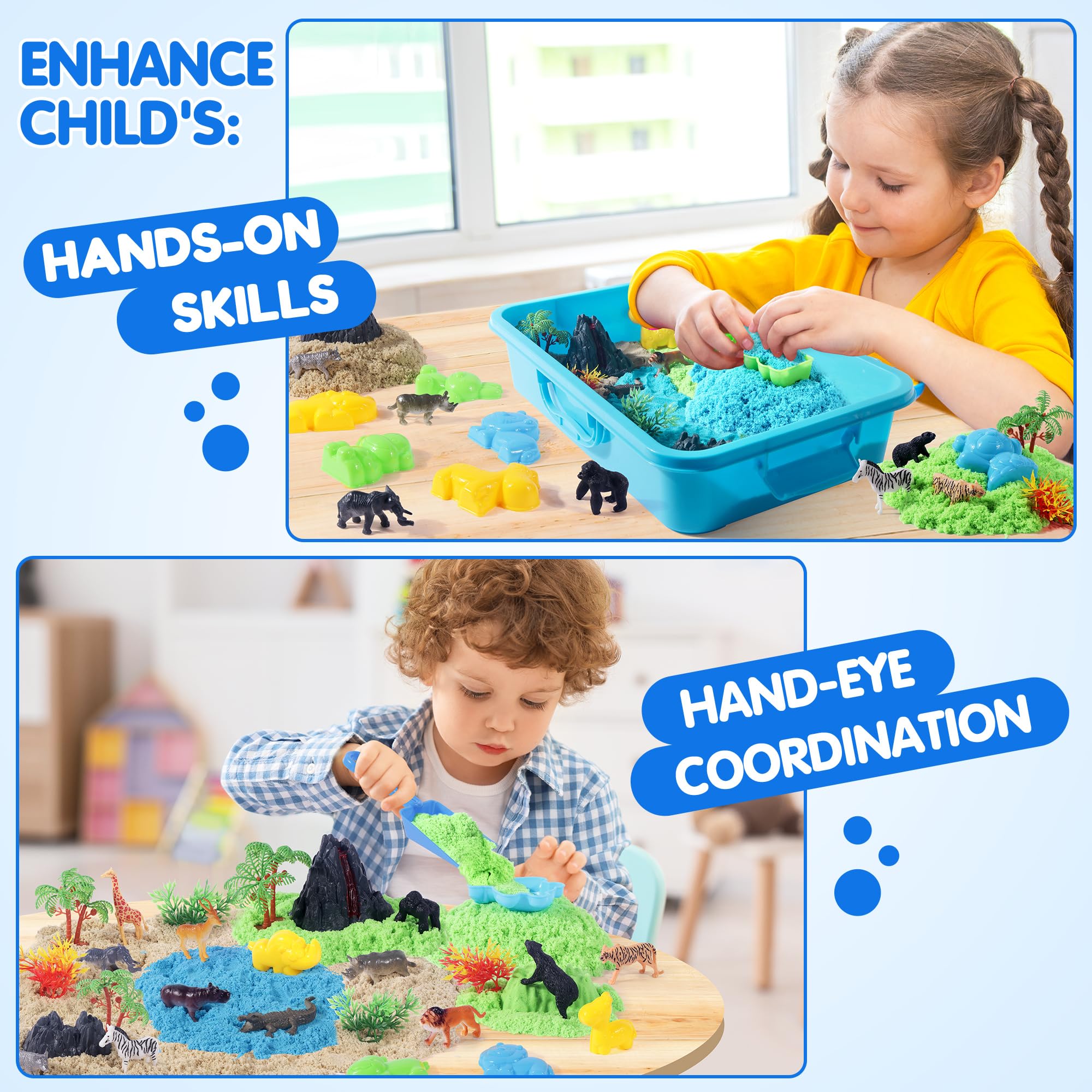 Billeeit Magischer Sand Set mit dem Tier-Thema für Kinder ab