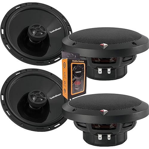 RockfordFosgateBundle 2 Pairs of Punch P1650 220W Max (110W RMS) 6.5" 2-Way P1 Punch Series Coaxial Speakers w/PEI Dome Tweeter + Free Gravity Phone Holder
